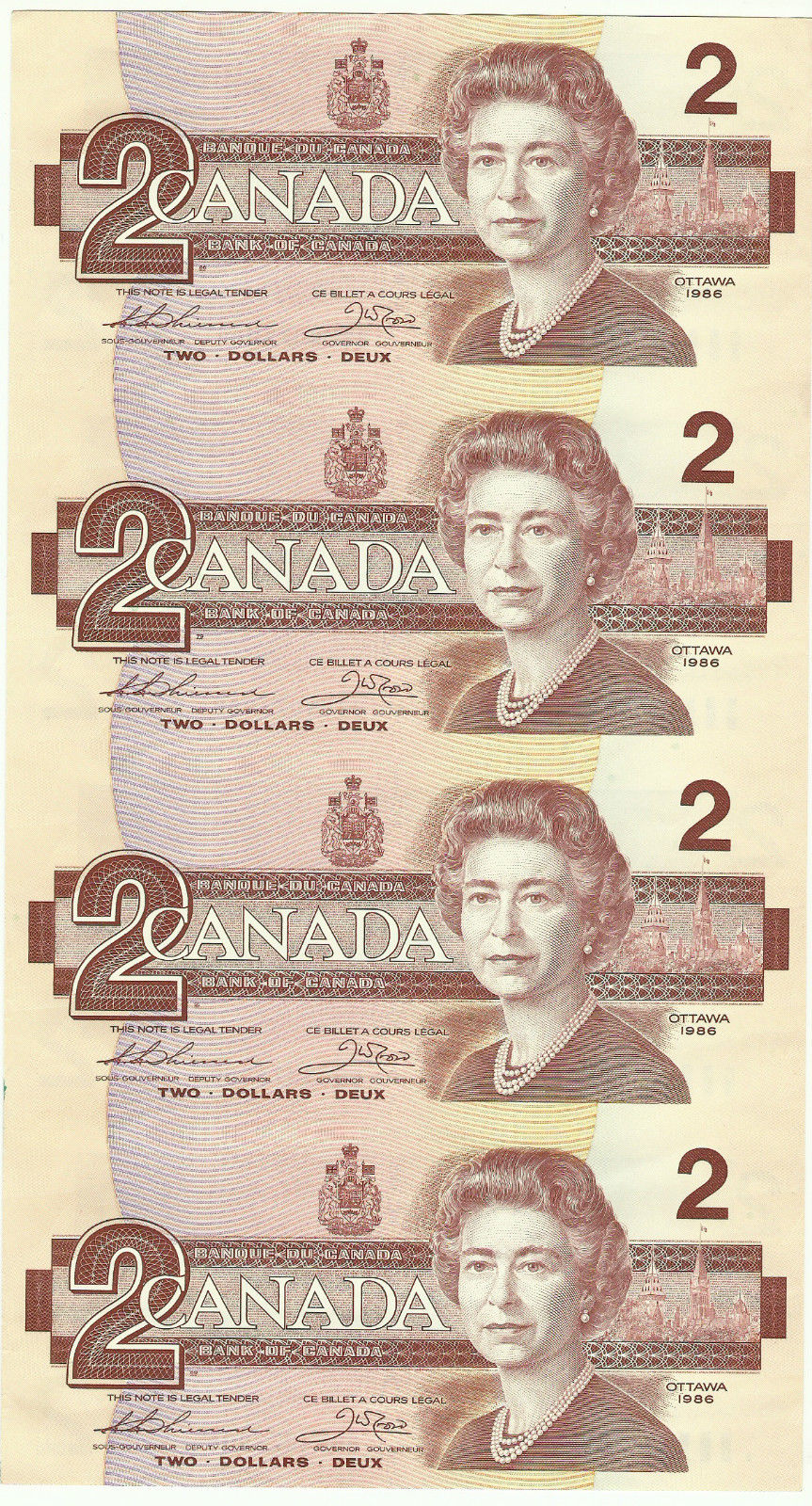 1986 $2 bills - Banknotes Canada
